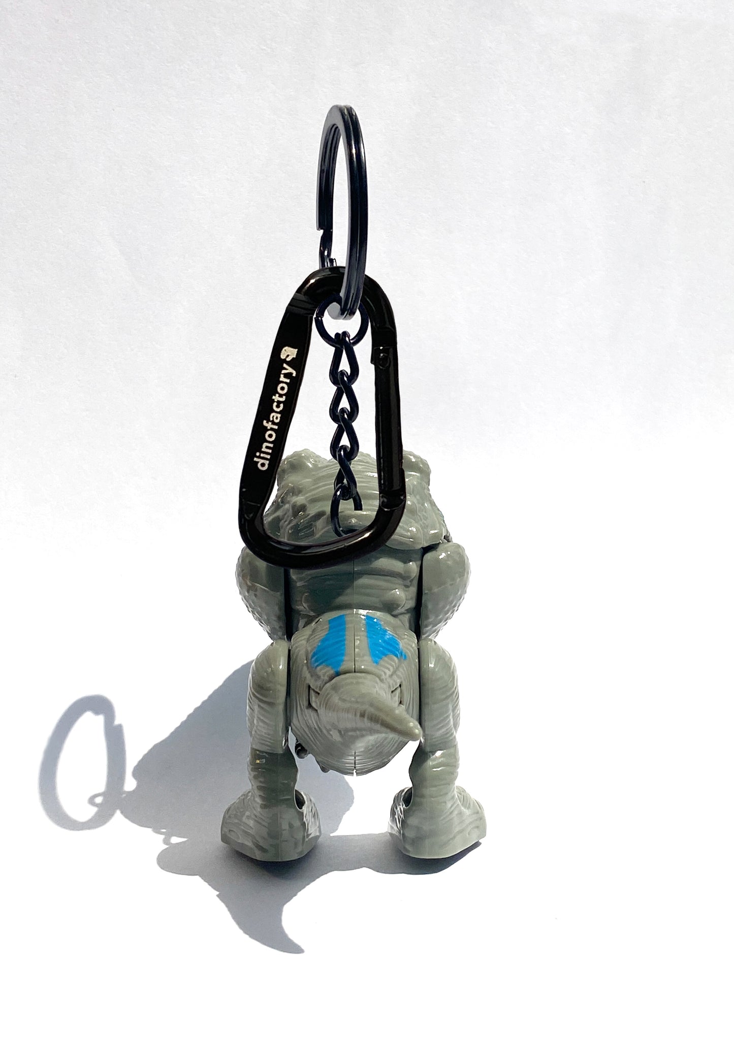 Trex dinosaur Key Chain 2 inch Carabiner Clip (Green + Gray)