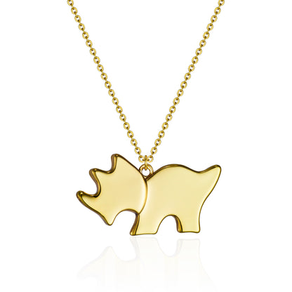 Dainty Dinosaur Pendant Necklace Gift Triceratops for Women Teen Girls and Boys