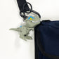 Trex dinosaur Key Chain 2 inch Carabiner Clip (Green + Gray)