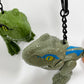 Trex dinosaur Key Chain 2 inch Carabiner Clip (Green + Gray)